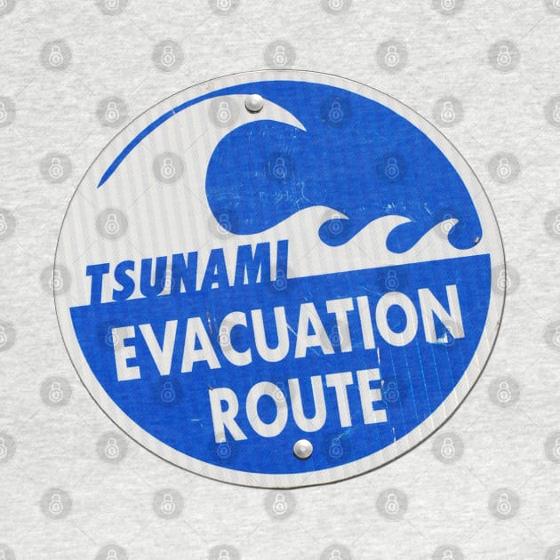 road sign tsunami (round, bolts) by mystudiocreate